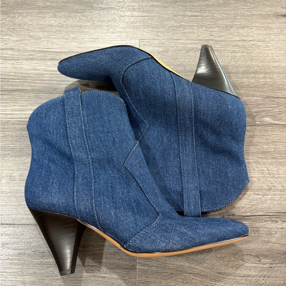 Marc Fisher LTD Carissa Ankle Boots – Denim, Size 7